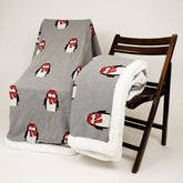 Jolly Penguin Sherpa Blanket
