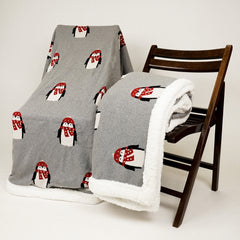 Jolly Penguin Sherpa Blanket