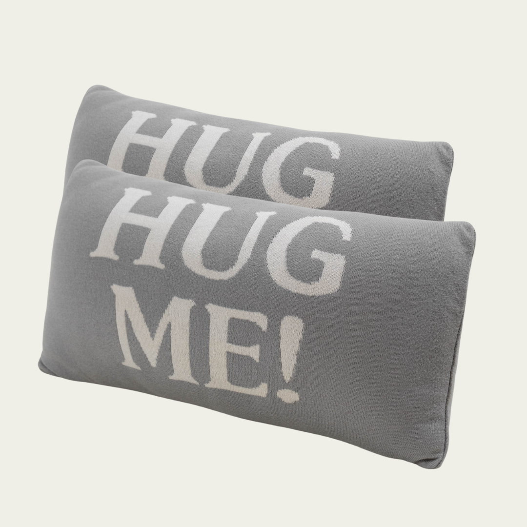 Hug Me Cushion Cover Light Grey Pack of 1 Amracasa