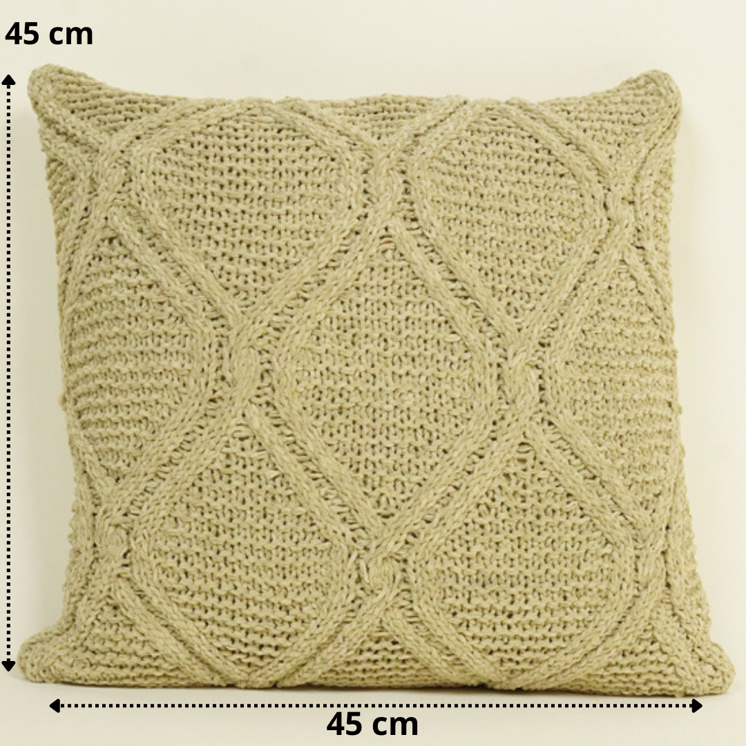 Cotton Cable Cushion Cover (Pack of 1) - Dusky Olive